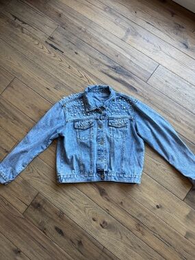 White Pearl Light Wash Denim Jacket